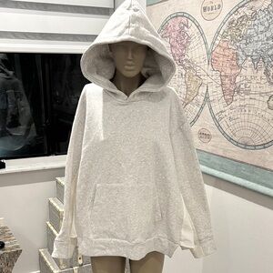 Zara Heather Light Gray Oversized Hooded Sweatshirt